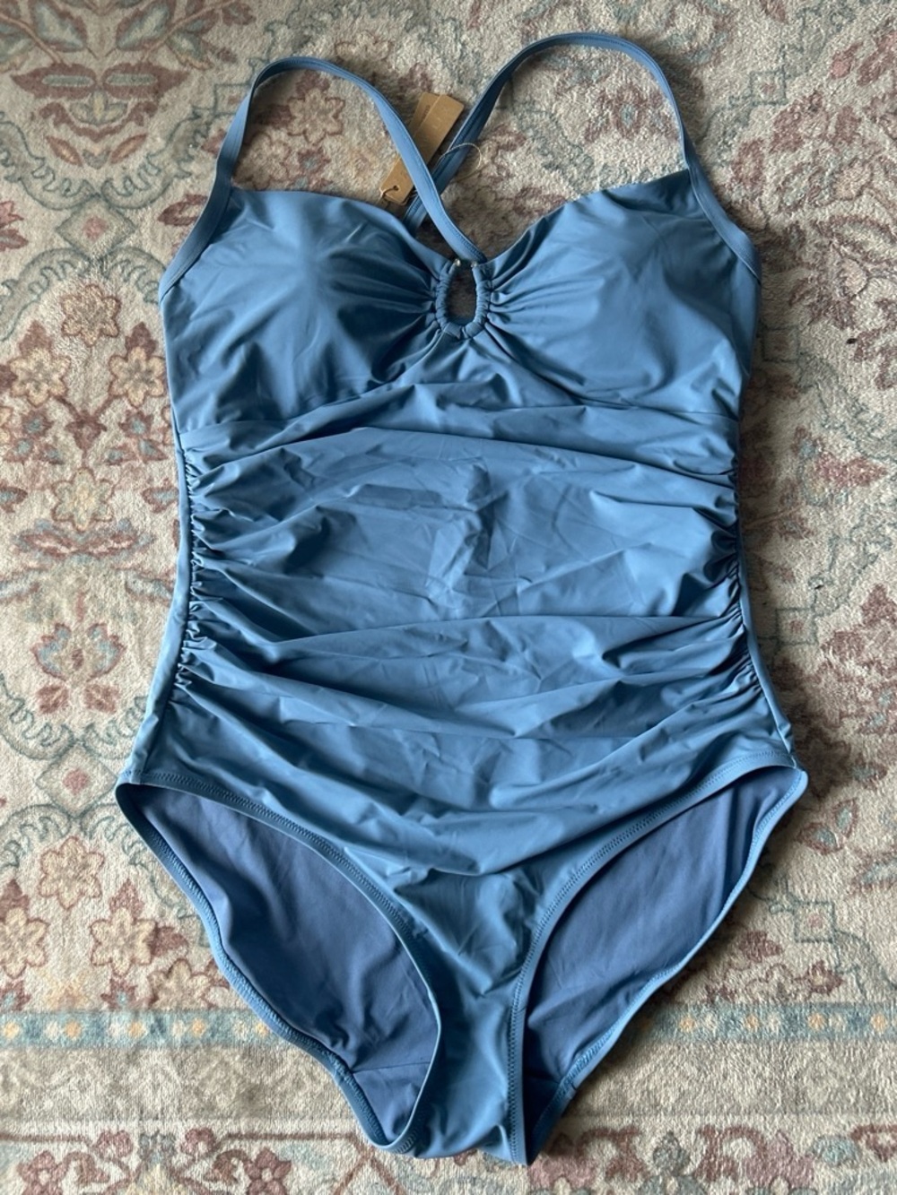 Shapellx U-Ring Cut Out Ruched One-Piece Swimsuit
